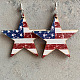 Flag Color Star Wood Dangle Earrings(GUQI-PW0001-162B)-1