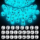 104 Pcs Luminous Cube Silicone Beads Letter Square Dice Alphabet Beads with 2mm Hole Spacer Loose Letter Beads for Bracelet Necklace Jewelry Making(JX439A)-1