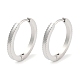 Tarnish Resistant 304 Stainless Steel Textured Huggie Hoop Earrings for Women(EJEW-C096-35C)-1