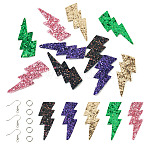 10Pcs 5 Colors Imitation Leather Lightning Bolt Dangle Earring Making Kits, with 20Pcs Brass Earring Hooks and 20Pcs Open Jump Rings, Mixed Color(EJEW-TA0001-43)