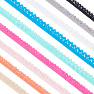 27 Yards 9 Colors Polyester Elastic Ribbon, Flat, Mixed Color, 13mm, 3 yards/color(EC-GF0001-29)