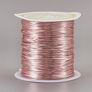 Copper Craft Wire Copper Beading Wire, Long-Lasting Plated, Pink, 24 Gauge, 0.5mm, about 75.45 Feet(23m)/roll(CWIR-F001-RG-0.5mm)