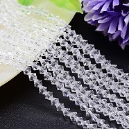 Faceted Imitation Austrian Crystal Bead Strands, Grade AAA, Bicone, Clear, 8x8mm, Hole: 0.9~1mm, about 50pcs/strand, 15.7 inch(G-M180-8mm-01A)
