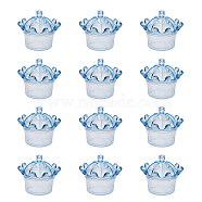 Crown Shaped Plastic Candy Box, with Cap, for Wedding Party Candy Storage, Light Sky Blue, 7.85x7.05cm(AJEW-WH0033-08A)