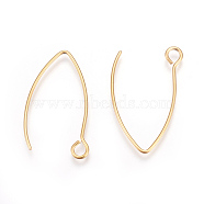 Ion Plating(IP) 304 Stainless Steel Earring Hooks, Ear Wire, with Horizontal Loop, Golden, 26x15.5mm, Hole: 2.5mm, 20 Gauge, Pin: 0.8mm(STAS-L216-03A-G)