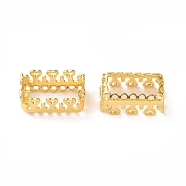 Brass Sew on Prong Settings, Filigree Open Back Claw Settings for Pointed Back Rhinestone, Rectangle, Golden, Tray: 5x10mm, 11.5x6.5x5mm, Hole: 0.8mm(KK-G461-02A-G)