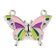Alloy Magnetic Pendants, with Enamel, Butterfly, Medium Orchid, 22.5x30x7mm, Hole: 1.8mm(PALLOY-Z020-04A-P)