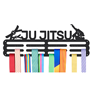Ju Jitsu Theme Iron Medal Hanger Holder Display Wall Rack, with Screws, Human Pattern, 150x400mm(ODIS-WH0021-415)
