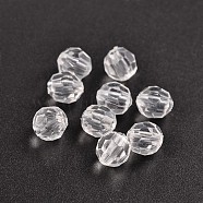 Transparent Acrylic Beads, Clear Faceted Round, Clear, 8mm, Hole: 1.5mm, about 1800pcs/500g(DB8mmC01)