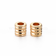 Brass Beads, Nickel Free, Column, Real 18K Gold Plated, 5x5mm, Hole: 2.5mm(KK-S356-481-NF)