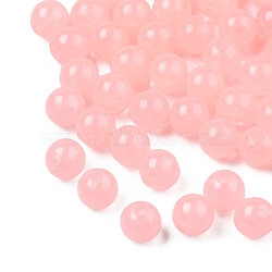 Luminous Acrylic Beads, Glow in the Dark, Round, Misty Rose, 6mm, Hole: 1.6mm, about 4600pcs/500g(MACR-N008-25D-6MM)