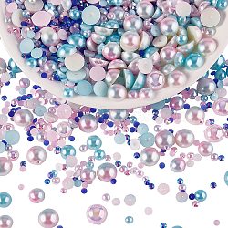 60g Resin patch multi size mixed pearl patch DIY jewelry accessories(2 bags), Pale Violet Red, 9.8mm(JX586B)