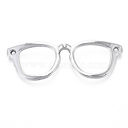 Glasses/Spectacles Tibetan Style Alloy Pendants, Cadmium Free & Lead Free, Antique Silver, 19.5x55x3mm, Hole: 2mm, about 230pcs/1000g(TIBEP-R344-77AS-LF)