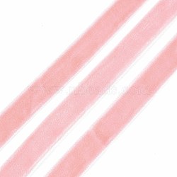 Single Face Velvet Ribbon, Pink, 3/8 inch(9.5~10mm), about 50yards/roll(45.72m/roll)(SRIB-T004-01-33)