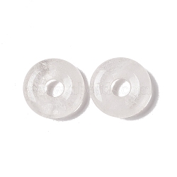 Natural Quartz Crystal Pendants, Rock Crystal Pendants, Donut/Pi Disc Charm Charm, 20x5~7mm, Hole: 6mm(G-E135-03I)