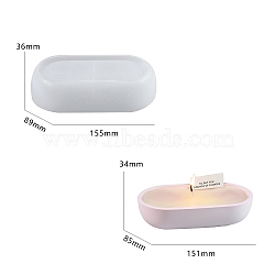 DIY Candle Cups Silicone Molds, Creative Aromatherapy Candle Cement Cup Supply DIY Concrete Candle Cups Resin Moulds, Oval, White, 155x89x36mm, Inner Diameter: 151x85x34mm(PW-WG8E6A9-02)