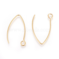 Ion Plating(IP) 304 Stainless Steel Earring Hooks, Ear Wire, with Horizontal Loop, Golden, 26x15.5mm, Hole: 2.5mm, 20 Gauge, Pin: 0.8mm(STAS-L216-03A-G)