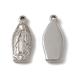 201 Stainless Steel Pendants, Saint Charm, Stainless Steel Color, 17.5x7.5x2mm, Hole: 1.4mm(STAS-J401-VC628)
