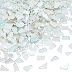 400g Glass Mosaic Tiles, Irregular Shape Mosaic Tiles, for DIY Mosaic Art Crafts, Picture Frames and More, White, 9~15x6~15x4mm, about 520pcs/box(MOSA-NB0001-02B)