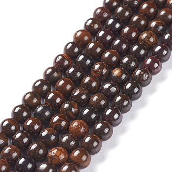 Natural Australian Boulder Opal Beads Strands, Round, 6mm, Hole: 0.8mm, about 68pcs/strand, 15.94inch(40.5cm)