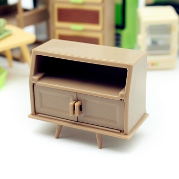 Multi-Functional Bookshelf, Dollhouse Furniture Accessories, for Miniature Dinning Room, Camel, 63x30x50mm