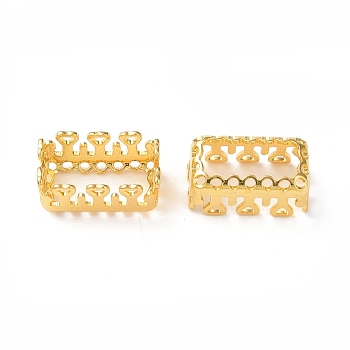 Brass Sew on Prong Settings, Filigree Open Back Claw Settings for Pointed Back Rhinestone, Rectangle, Golden, Tray: 5x10mm, 11.5x6.5x5mm, Hole: 0.8mm