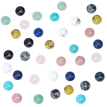 Natural Gemstone Cabochons, Half Round/Dome, 8x3~4mm, 36pcs/box