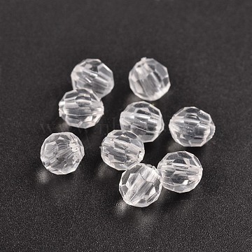 Transparent Acrylic Beads, Clear Faceted Round, Clear, 8mm, Hole: 1.5mm ...