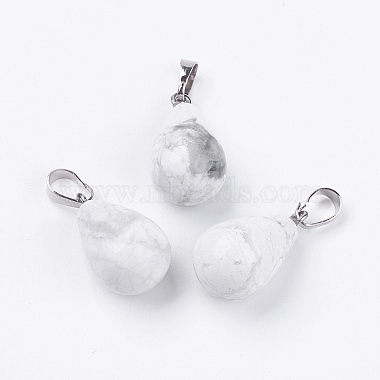 Platinum Drop Howlite Pendants