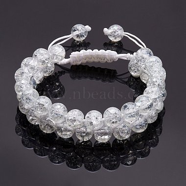 Sparkling Round Glass Braided Bead Bracelet(BJEW-SW00082-01)-8
