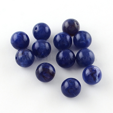 8mm MediumBlue Round Acrylic Beads