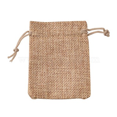 ポリエステル模造黄麻布包装袋巾着袋(X-ABAG-R005-9x7-M)-3