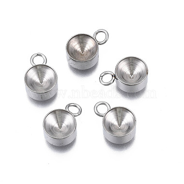 Stainless Steel Color Flat Round 201 Stainless Steel Charms