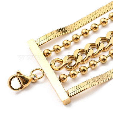 304 Stainless Steel Chains Multi-strand Bracelet for Women(BJEW-G674-01A-G)-4