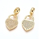 Brass Micro Pave Clear Cubic Zirconia European Dangle Charms(OPDL-L016-06G)-2