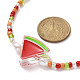 Acrylic Enamel Fruit Pendant Necklace with Glass Seed Chains for Women(NJEW-JN04293)-5