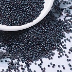 MIYUKI Round Rocailles Beads, Japanese Seed Beads, (RR2009) Matte Metallic Blue Iris, 11/0, 2x1.3mm, Hole: 0.8mm, about 1111pcs/10g(X-SEED-G007-RR2009)