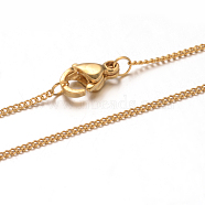 304 Stainless Steel Twisted Chain Necklaces, with Lobster Claw Clasps, Golden, 17.7 inch(45cm), 1mm(NJEW-M151-19G)