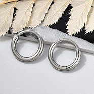 316 Surgical Stainless Steel Hoop Earrings, Hoop Nose Rings, Platinum, 13x2mm, Inner Diameter: 8.12mm, Pin: 1.11mm(18 Gauge)(EJEW-G416-42A-P)