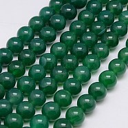 Natural Agate Beads Strands, Green Onyx, Dyed, Round, Green, 14mm, Hole: 1.5mm, about 28pcs/strand, 15.75 inch(X-G-G583-14mm-11)