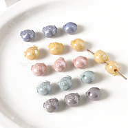 Opaque Acrylic European Beads, Pig, Mixed Color, 15x18x14.4mm, Hole: 4mm, 260pcs/500g(OACR-K008-26)
