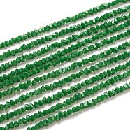 Glass Beads Strands, Imitation Jade Glass, Faceted, Polygon, Dark Green, 2.5x2.5x2.5mm, Hole: 0.7mm, about 150pcs/strand, 13.39''(34cm)(GLAA-L031-01-C12)