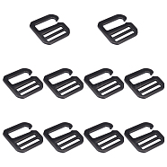 Zinc Alloy Slider Buckles, 9-Shaped Adjustable Buckle Fasteners, for Strap Leathercraft Bag Belt, Electrophoresis Black, 48.5x46x3mm, Hole: 32x4.7mm(FIND-WH0002-85B)