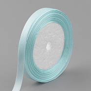 High Dense Single Face Satin Ribbon, Polyester Ribbons, Light Sky Blue, 3/8 inch(9~10mm), about 25yards/roll, about 10rolls/group(SRIB-Q009-10mm-011)