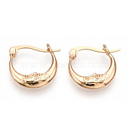 Brass Hoop Earrings, Crescent Moon Earrings, Light Gold, 18x22x3mm, Pin: 2x1mm(EJEW-I255-01KCG)