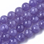 Synthetic Amethyst Beads Strands, Round, 8~9mm, Hole: 0.7~1mm, about 22~24pcs/Strand,  7.28 inch~7.67 inch(18.5cm~19.5cm)(G-N327-01B-02)