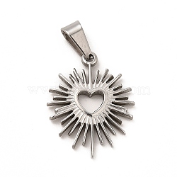 304 Stainless Steel Pendants, Hollow Heart Charms, Stainless Steel Color, 22.5x18x2mm, Hole: 6.5x4mm(STAS-A073-05P)