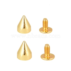 Iron Rivets, for Clothes Bag Shoes Leather Craft, Cone, Golden, 7.5~9x7mm, Hole: 5mm(IFIN-WH0057-40G)