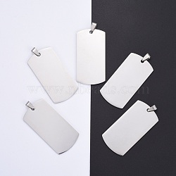 304 Stainless Steel Big Pendants, Manual Polishing, Blank Stamping Tags, Rectangle, Stainless Steel Color, 55x28x1.8mm(STAS-I140-19A-S)