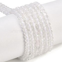 Natural Quartz Crystal Beads Strands, Faceted, Rock Crystal Rondelle Beads, 3x2mm, Hole: 0.6mm, about 184~197pcs/strand, 15.28~15.43''(38.8~39.2cm)(G-H071-A05-01)